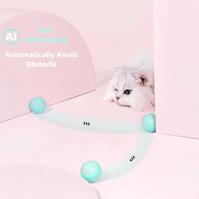 Automatic Rolling Cat Toys Ball Electric Cat Toys Interactive Smart Self-moving Kitten Toy for Indoor Playing USB Rechargeable 2