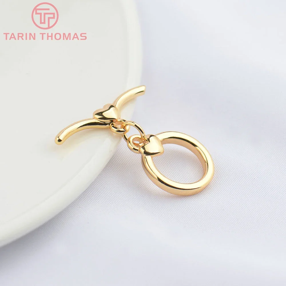 (4853) 6 компл. 13x14 мм 24-каратного золотого цвета латунный браслет с