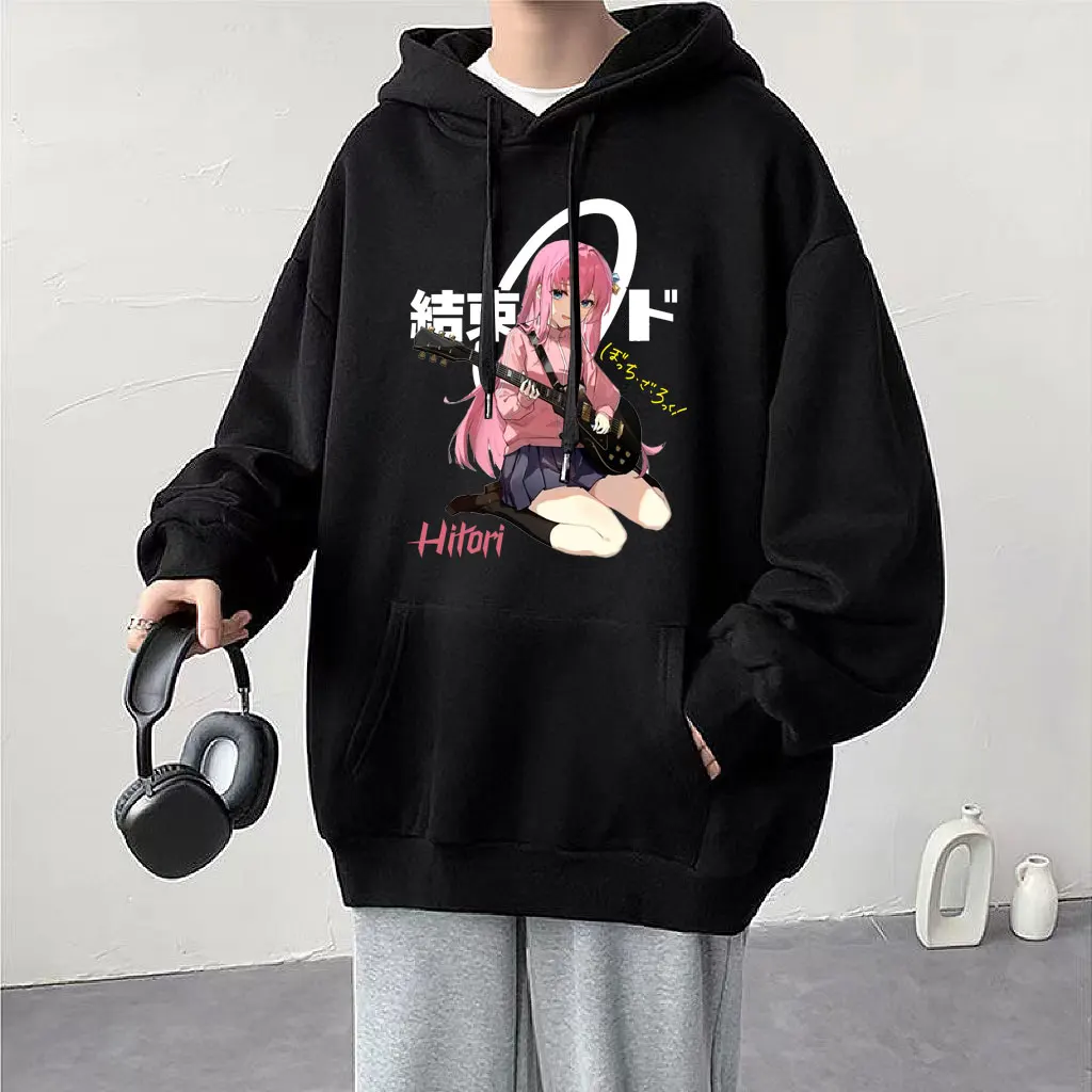 

Толстовка с аниме Bocchi The Rock, толстовка с логотипом группы Hitori Ready H ksoku, мужская и женская толстовка большого размера, флисовые толстовки, пуловер для девочек