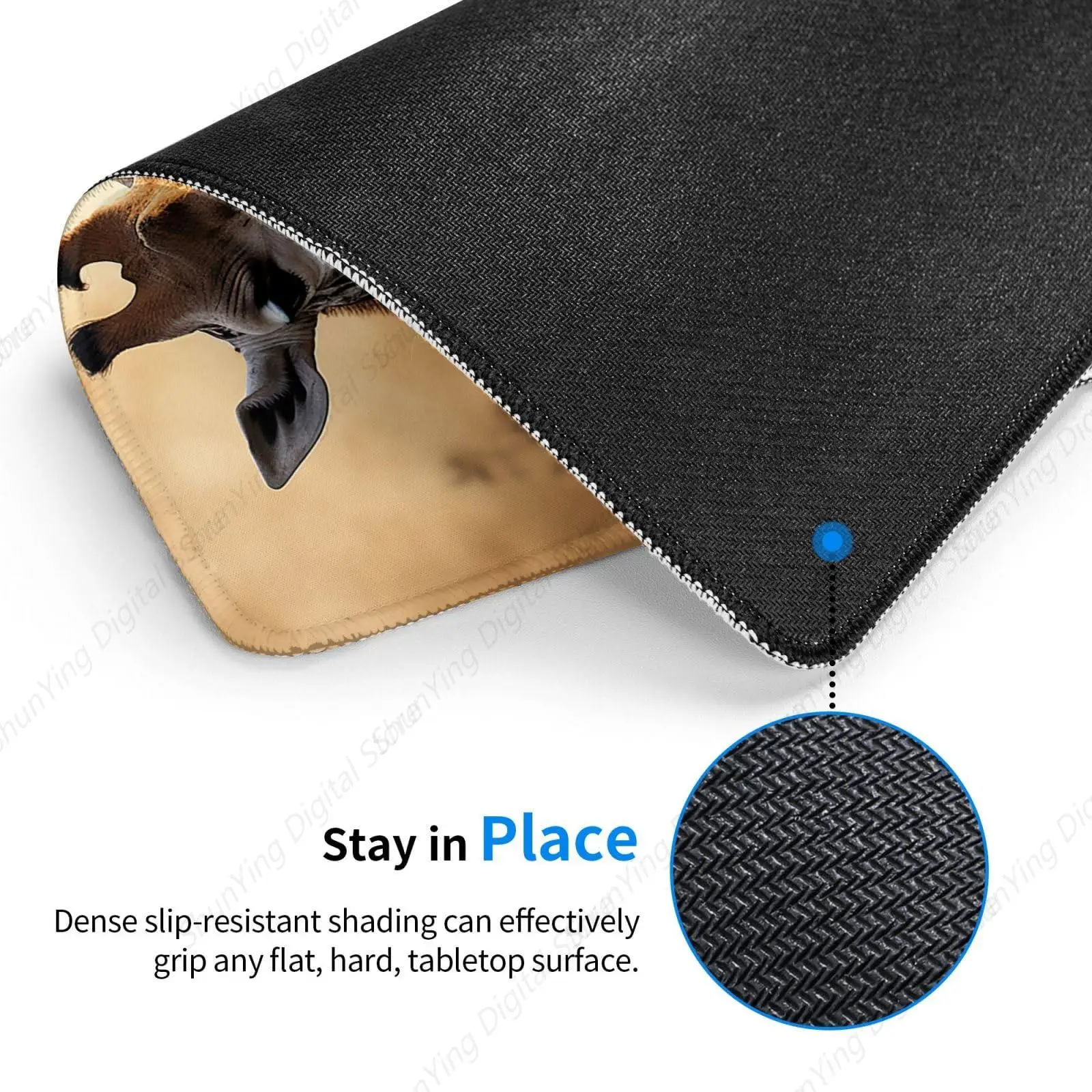 Коврик для мыши с двумя жирафами моющийся и нескользящий подходит мужских