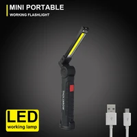 cob led working lamp flashlight usb rechargeable built in battery torch 3 mode flash light with magnet portable camping lantern