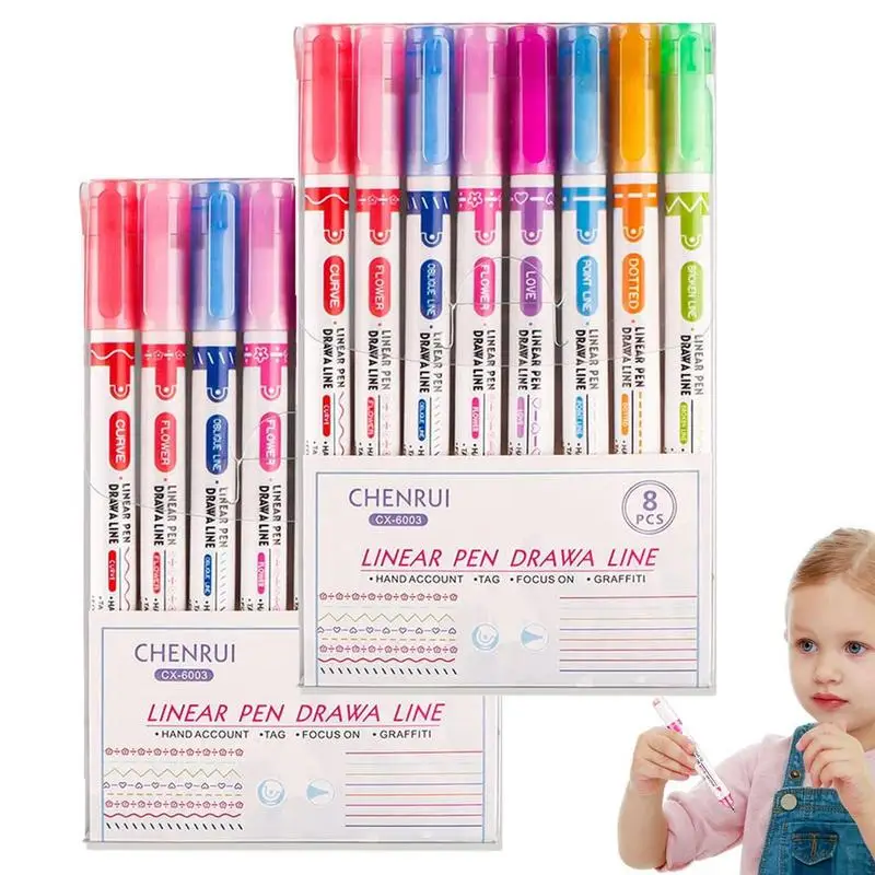 

Ручки для хайлайтера, 7 различных форм, 8 цветов, для детей и взрослых