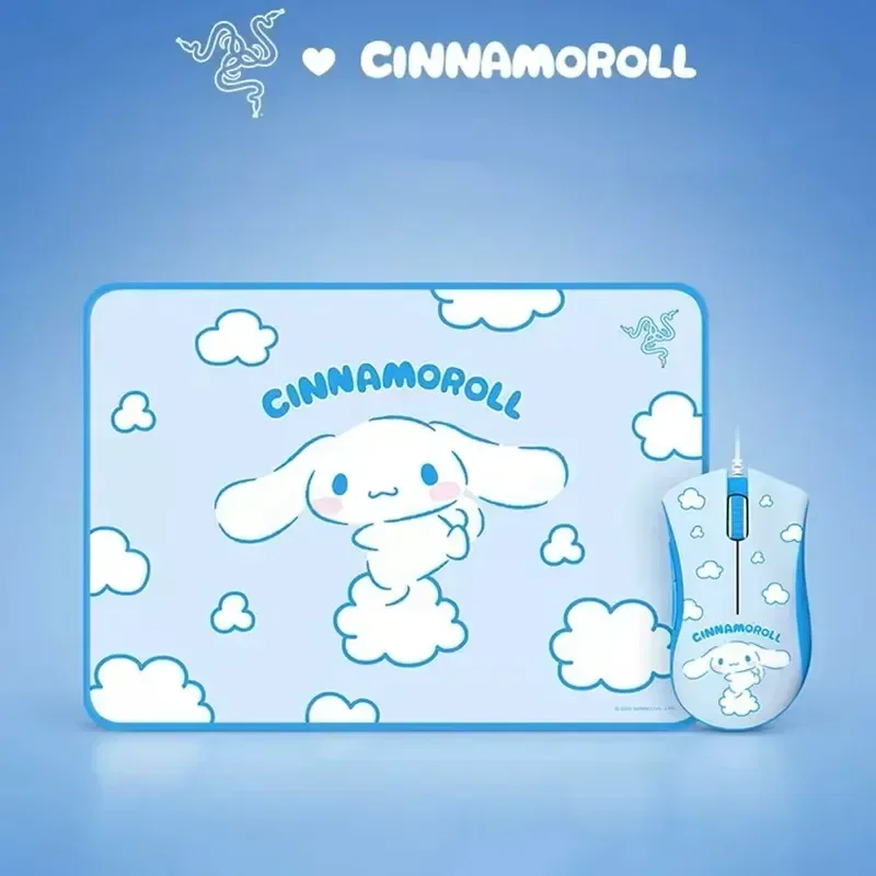 Оригинальная проводная игровая мышь Razer Sanrio Cinnamoroll Limited Edition DeathAdder Essential набор