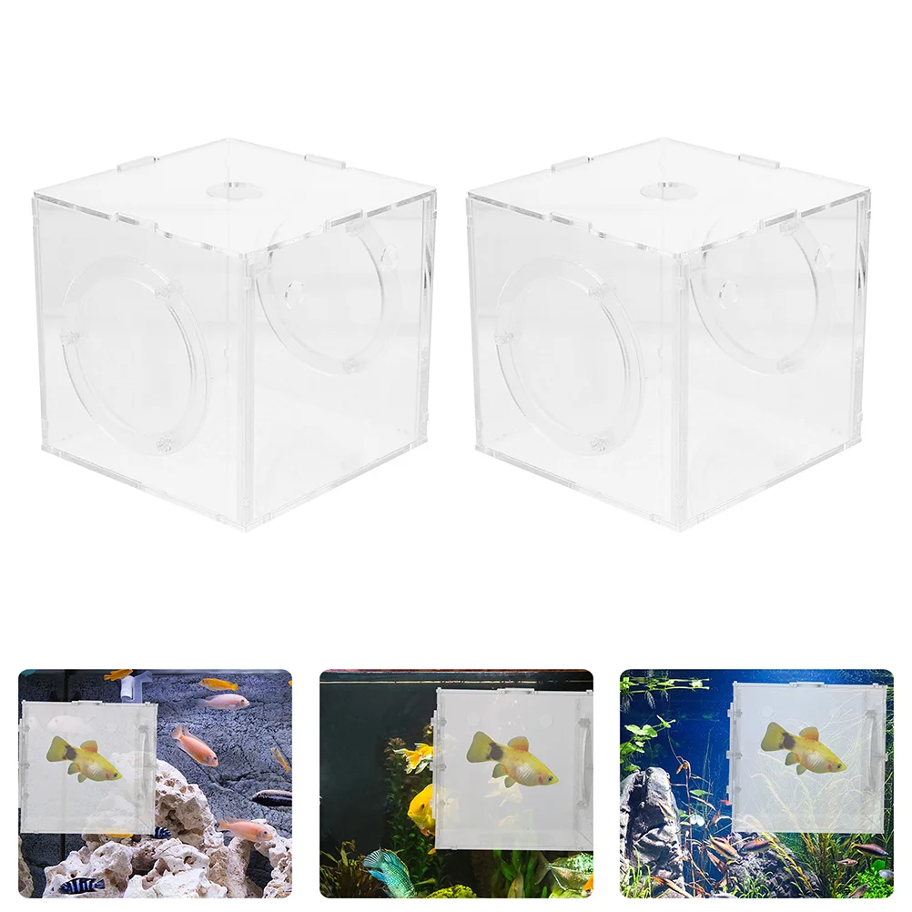 

2pcs Fish Hatching Box Aquarium Breed Incubator Fish Tank Breeder Baby Fish Rearing Box