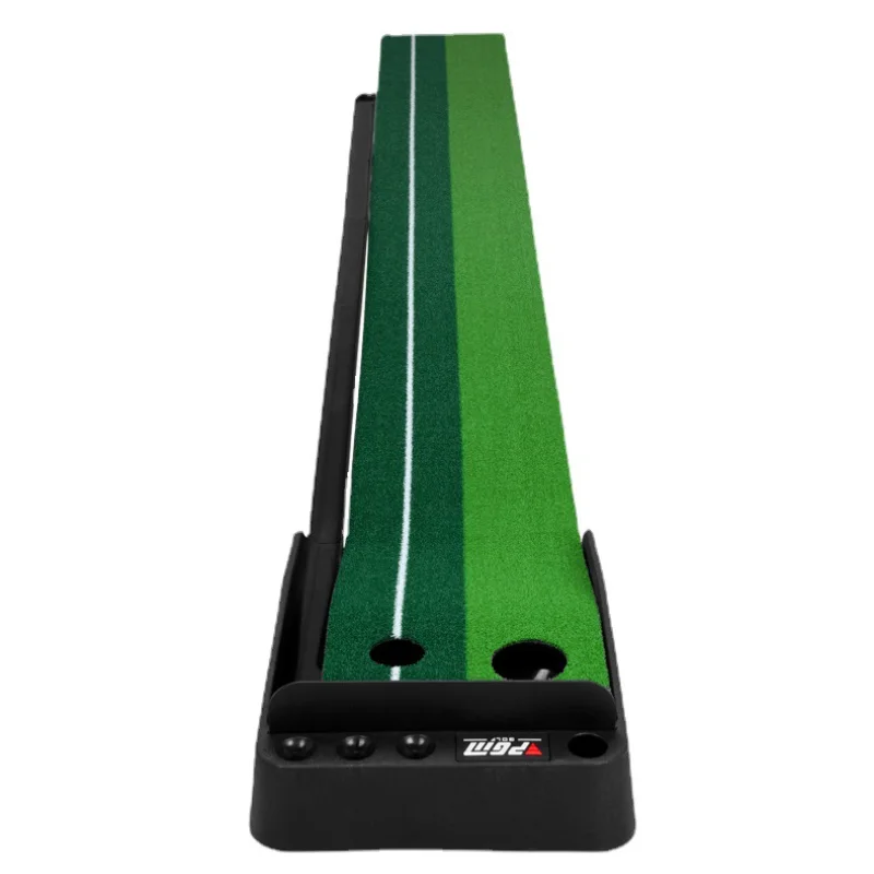 PGM Golf Putting Practice Mat Grass Indoor Home Office Golf Putting Mat Simulator with Ball Return Baffle Golf Putting Exerciser