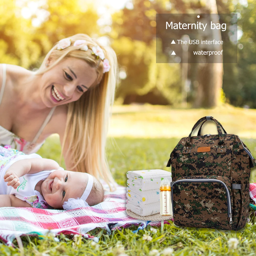 

Waterproof Nappy Changing Backpack Maternity Diaper Bags Stroller Organizer Bag Shoulder School Bags Cute Knapsack
