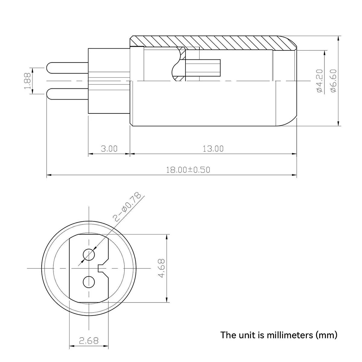 NICEHCK позолоченный OFC 0,78 мм 2-контактный черный пластиковый разъем для DIY Hi-Fi провод для наушников, аксессуары для обновления (art.: 3920cc7019aff) - 3920cc7019aff
