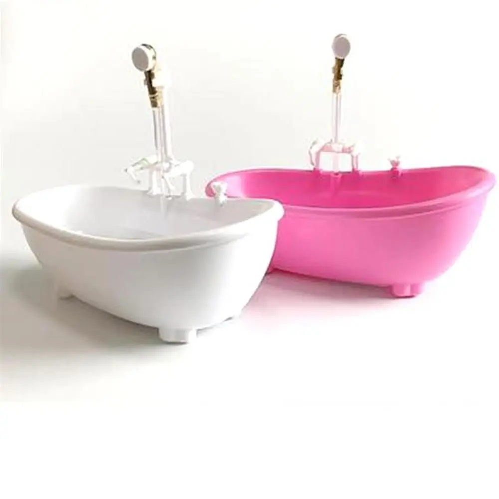 

Spraying Water Dollhouse Furniture Mini Bathroom 1:6 Scale Miniatures Electric Bathtub Plastic Tub Doll Accessories