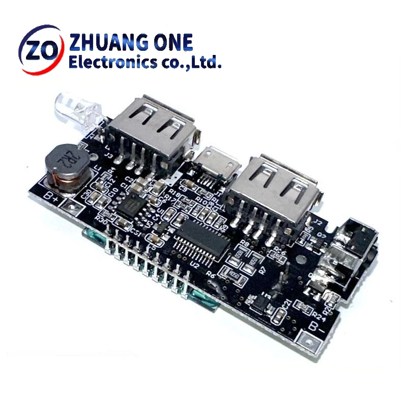 Модуль питания печатной платы с двойным USB 18650 для зарядки аккумуляторов 5 В 1 А а