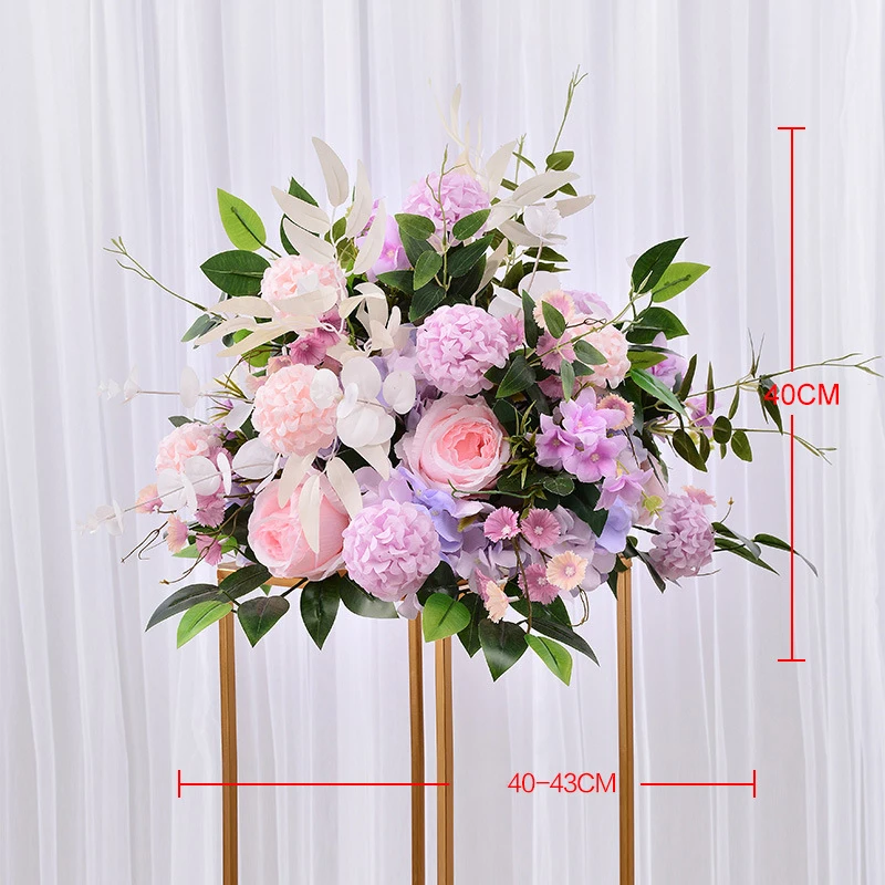 

Artificial Flower Pom Pom 40cm Table Centerpiece Decor Wedding Backdrop Silk Flower Ball Road Lead Floral Wedding Decoration