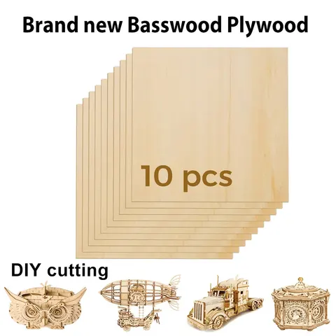 Фанера липы T-Trees Plywood Basswood 300x300x3 мм 10 шт