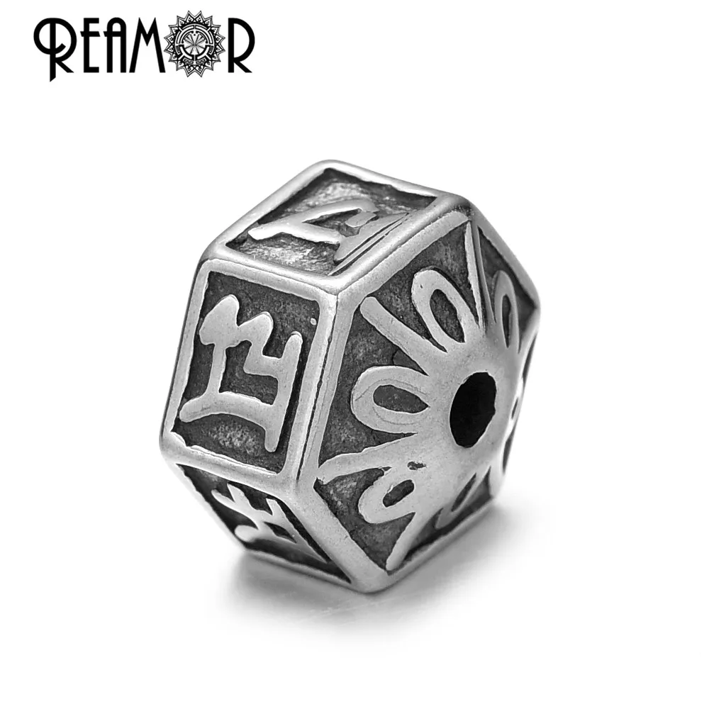 

REAMOR 5pcs Tibetan Stainless Steel Loose Bead 2mm Small Hole Metal Spacer Beads for Jewelry Making DIY Bracelets