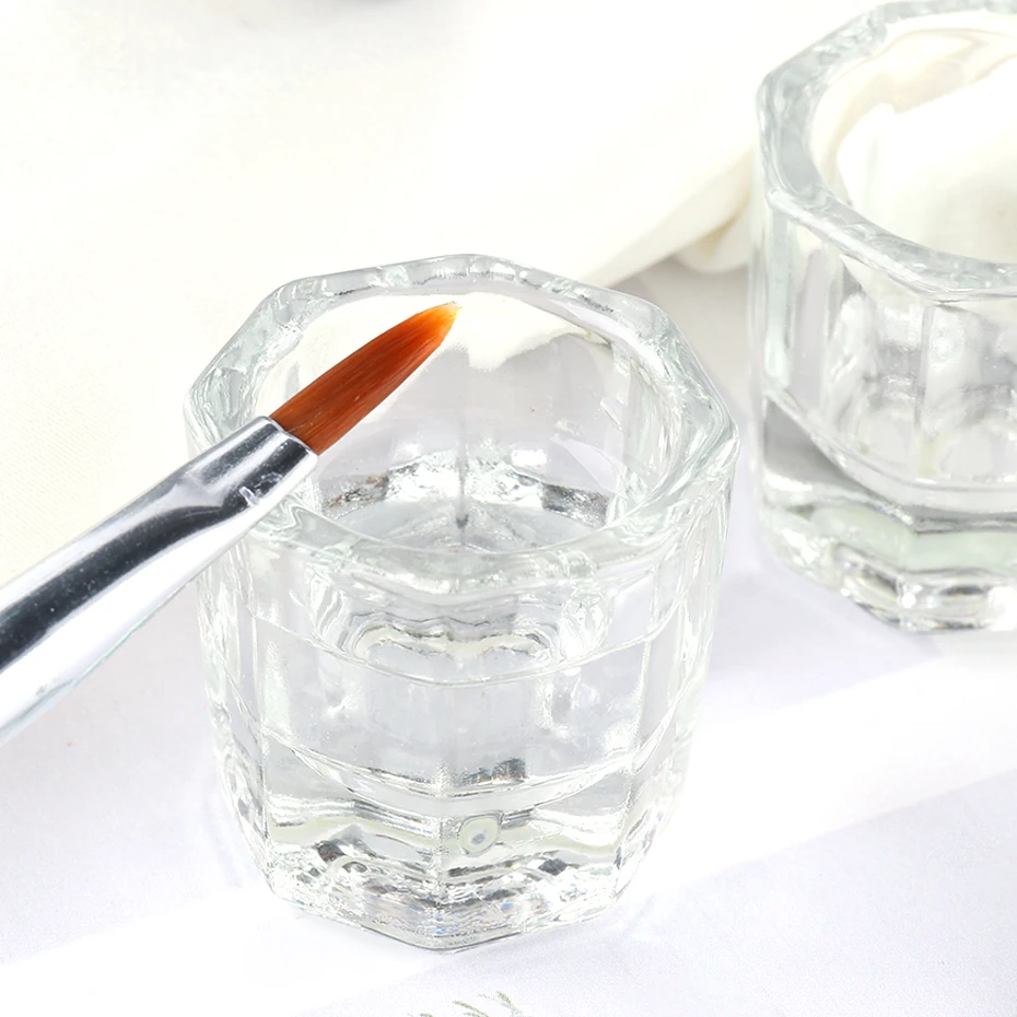 

1pcs Crystal Glass Cup Nail Art Dappen Dish Acrylic Glitter Powder Liquid Container DIY Manicure Nail Art Equinment Tools LY1606