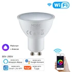 Умная Светодиодная лампа AUBESS Tuya, лампа с регулируемой яркостью, 5 Вт, RGB + C + W, работает с Alexa Google Home Smart Life Яндекс Алисы