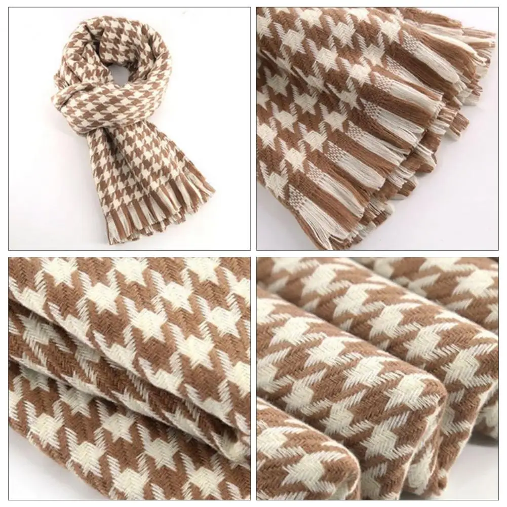 

Модная шаль, удобный дышащий женский зимний шарф с кисточками в Корейском стиле, шарф для пар, подарок