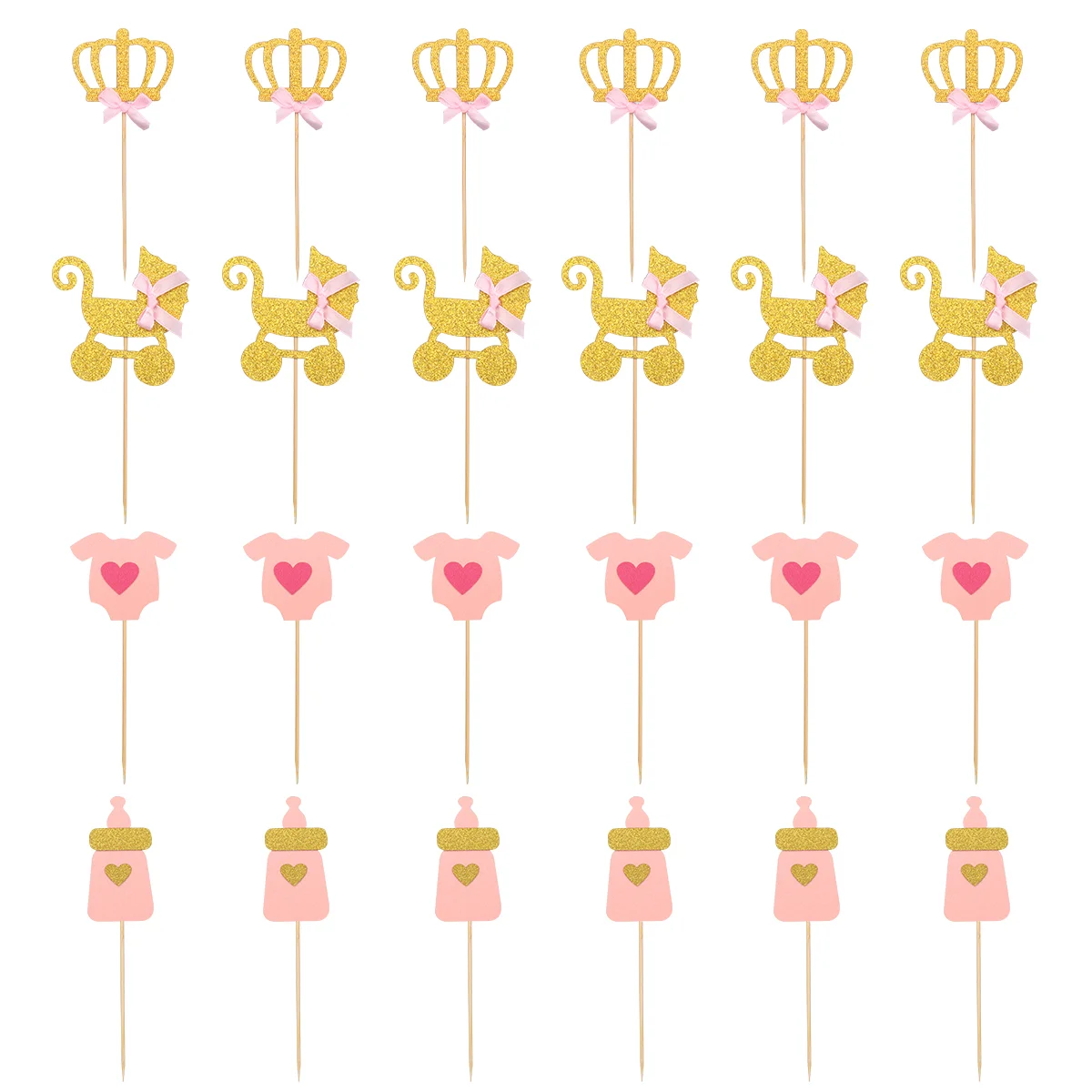 

BESTONZON 24 Pcs Girl Themed Party Cupcake Toppers Fashion Delicate Cake Picks Cake Decorations for