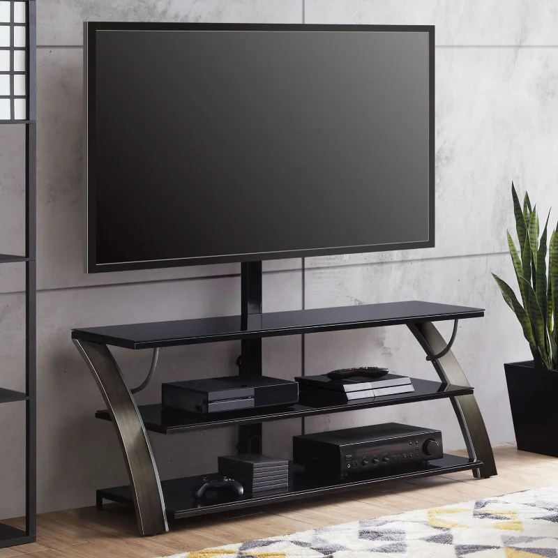 For Tvs Up To 65", Charcoal Tv Stand Living Room Furniture  