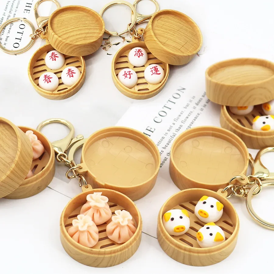 Аксессуары Xiao длинный брелок Bao Шарм пельменей на пару игрушка микро-еда кулон