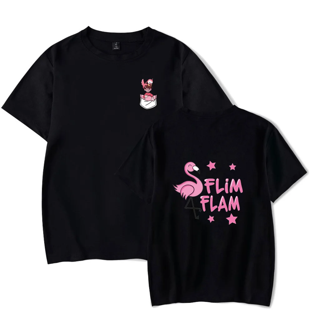 2022 Flim Flam Flamingo Merch Strawberry Milk Box T-shirt 100% Cotton O-neck Short Sleeve Casual Tee Harajuku short sleeves Tops