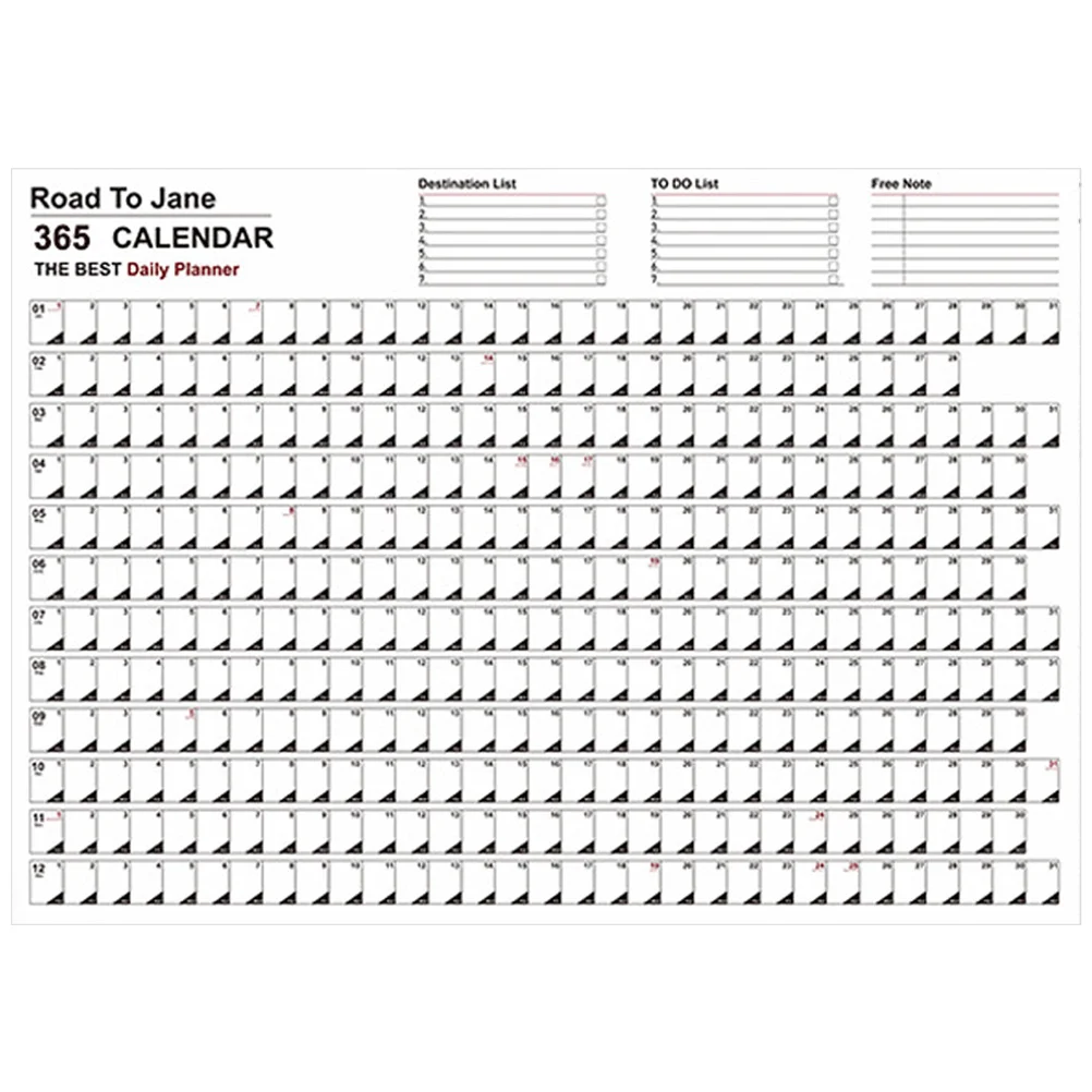 

Calendar Wall Planner Daily Yearly Annual Hanging Business Large Day Month Everyday Undated Year Fridge Weekly Office Schedule