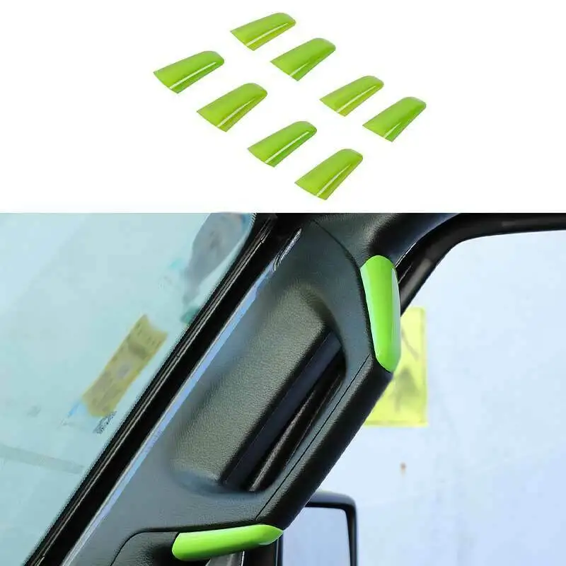 

For Jeep Wrangler JL 2018-2021 Green Inner Window AB Pillar Handle Cover 8PCS