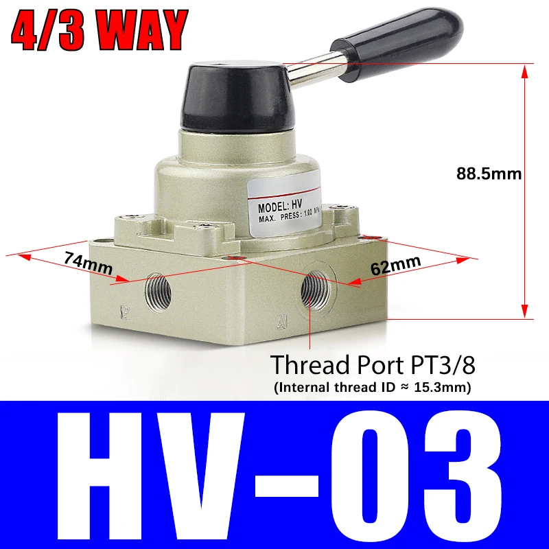 

Ручной клапан/ручной переключатель/ручной направляющий клапан/воздушный клапан с ручным управлением HV-02 HV-03 HV-04 Трехходовой четыреходовой клапан