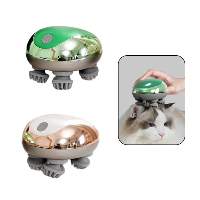 

Mini - Pet Head Massager Magnetic Charging Multifunction Knead Vibration One Click Open Puss Massage Physiotherapy Instrument