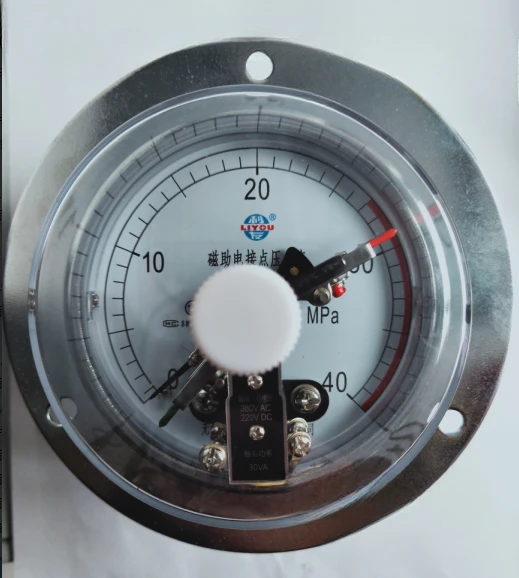 Wuxi Liyou Instrument 0-40/60 МПа Гидравлический осевой электрический контактный манометр с