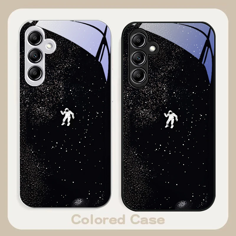 People in the universe for Samsung Galaxy A01 02 03 Core A04 A14 4G A13 54 34 31 20 25 23 22 5G S21 Ultra S20 glass phone case