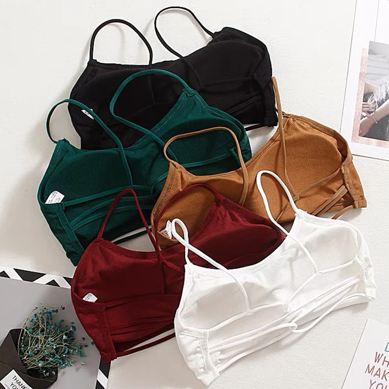 

Women Sexy Camisoles Tube Top Yoga Sports Bra Vest Top Breathable Crop Top Active Bra Cross Back Strap Brassiere Underwear Bras