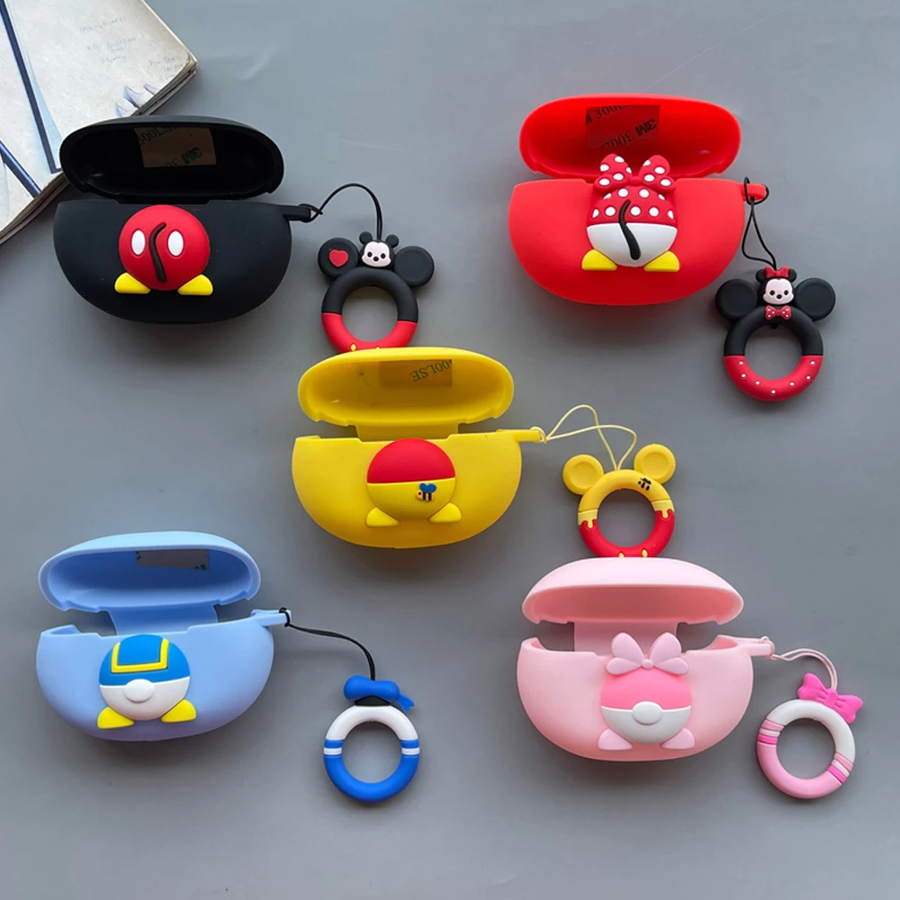 

Cartoon Silicone Cover for Beats Studio Buds Case Portable with Keyring Lanyard TWS Earphone Case Accessories Wireless Headphone