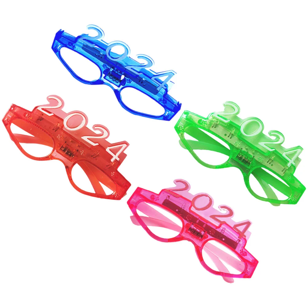 

4Pcs Light Up Glasses In The Dark Glow In Dark Eyeglasses Party Eyeglasses Decors