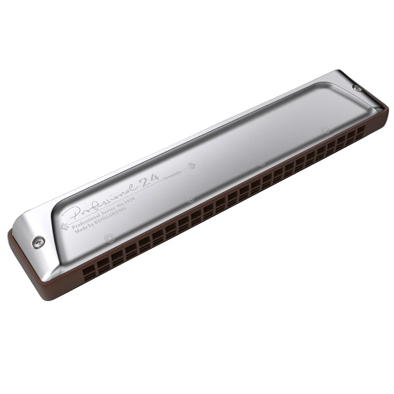 KONGSHENG Tremolo Губная гармошка с ключом 24 отверстиями Harp фосфор бронзовая трость ABS