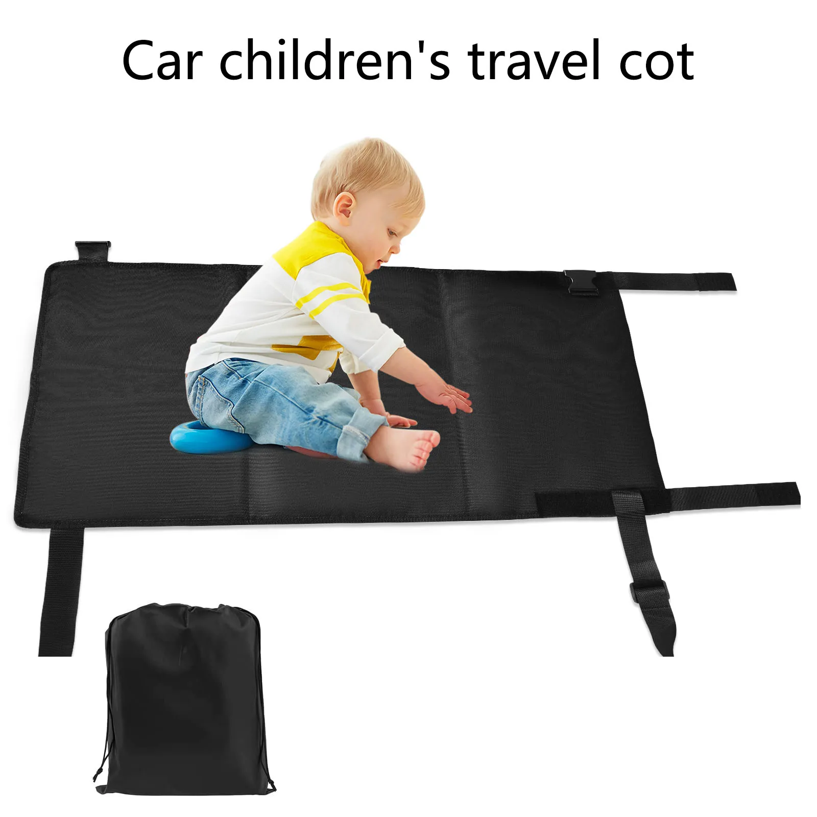 

Portable Travel Cot Folding Baby Step Bed Foot Mat Hammock Universal Kids Airplane Seat Extender Black Airplane Baby Hammock