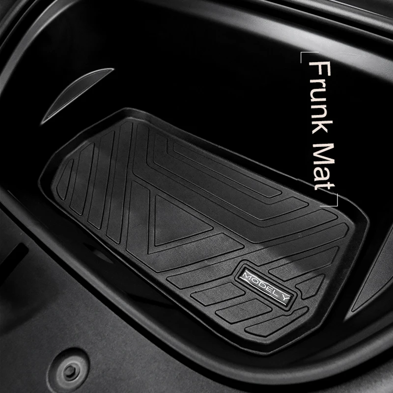 

For Tesla Model Y Mats Plain TPE Sub-Trunk Frunk Mat Cargo Tray Liners Lower Compartment Car Boot Mats