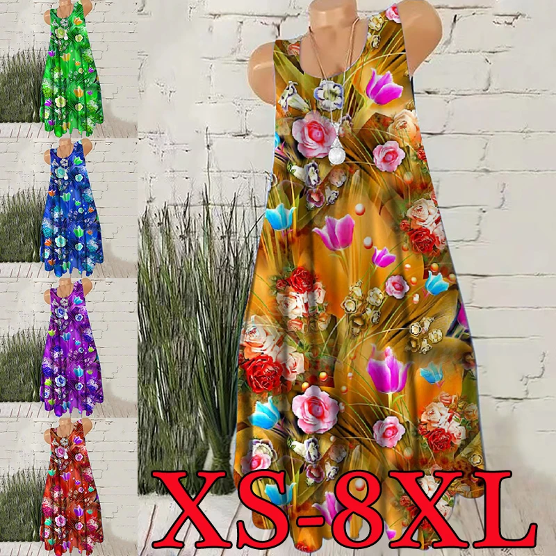 

2022 женское летнее модное сексуальное мини-платье с принтом без рукавов