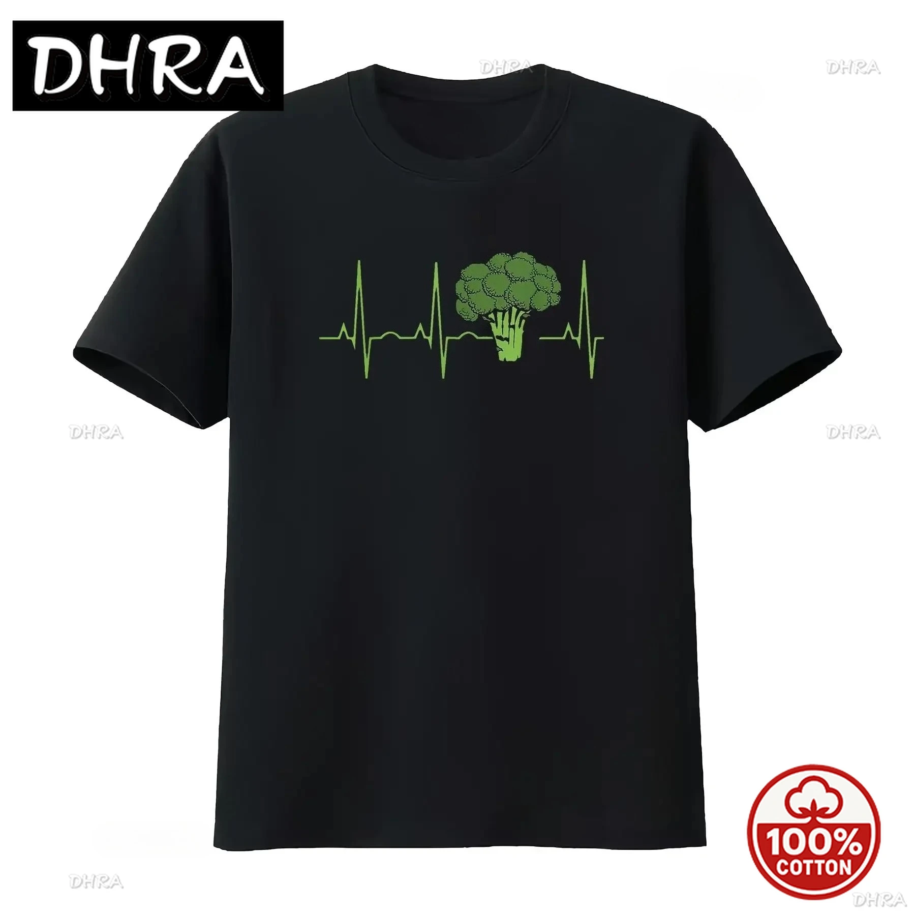 Фото Летняя женская футболка Broccoli Heartbea, повседневный топ унисекс для повседневной носки, удобный минималистичный эстетичный принт №2