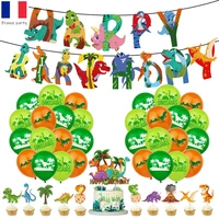 dinosaur theme kids birthday party decorations jungle dino balloons banner cake toppers set jurassic world roar party safri rawr