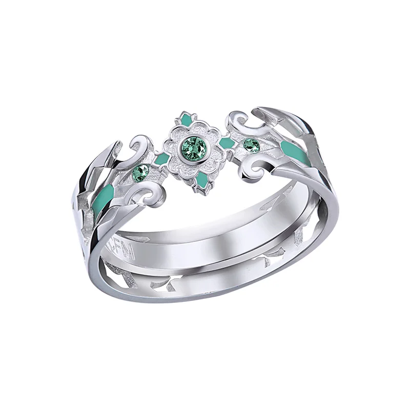 

5Th Anniversary Edition Miku Lucky Stone Couple Lovers Ring Pendant Anime Cosplay Role Gift Adjustable