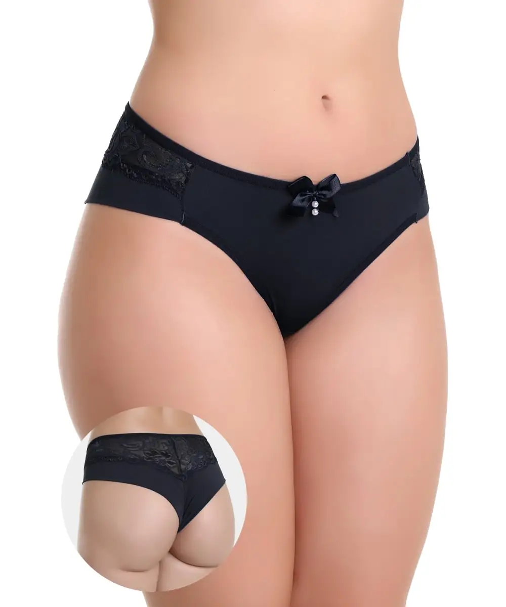 

IMI Lingerie Double Toothfloss Panty In Microfiber And Selma Lace