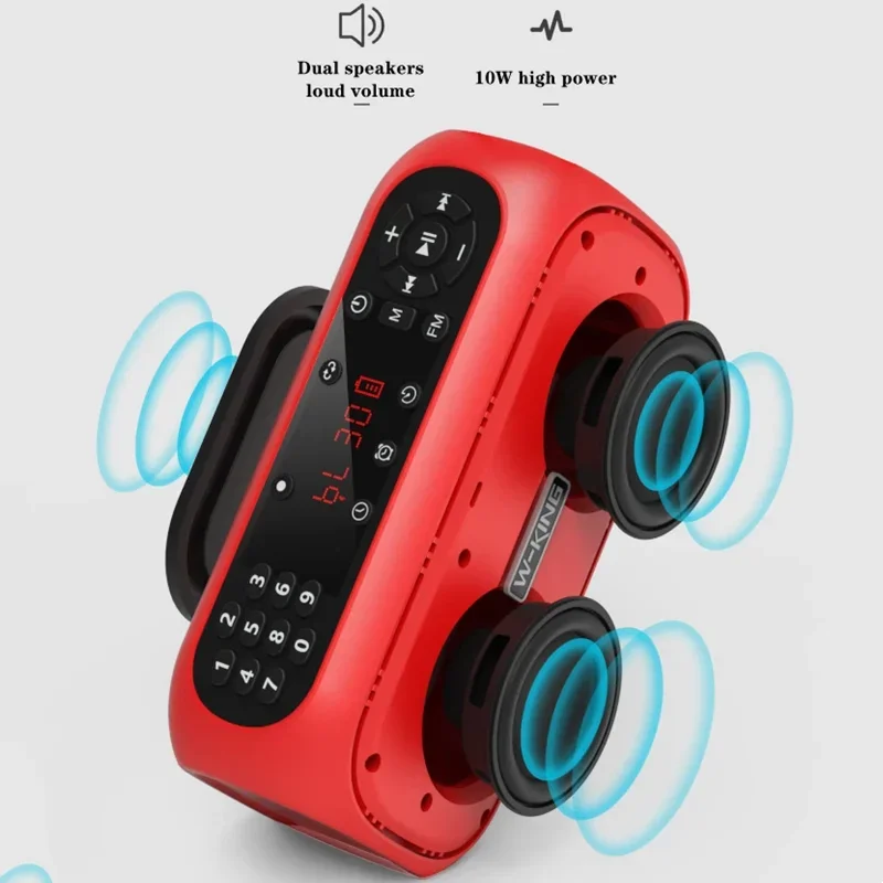 Фото W-KING X3 Мультимедийный Bluetooth-динамик FM-радиоплеер Портативный рекордер 2400 мАч Срок службы батареи TF-карта Спорт на открытом воздухе Звуковая панель №1
