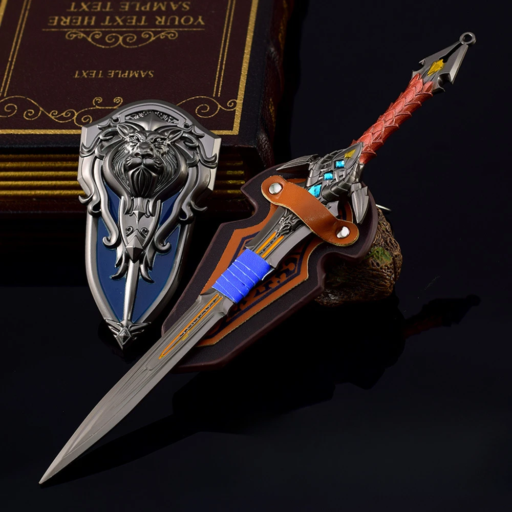 

World of Warcraft Weapon Anduin Lothar Sword Set 22cm Game Peripheral Azeroth Metal Weapon Model Ornaments Gifts Toys for Boys