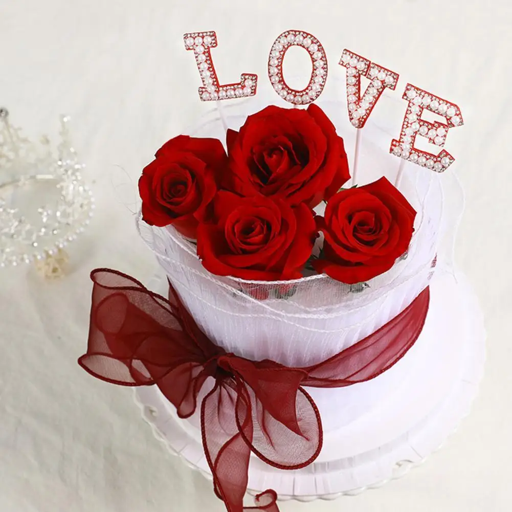 

1 Set English Letters Cake Topper Wedding Party DIY Filled Ball Dessert Decoration happy Birthday Toppers Wedding Decoration