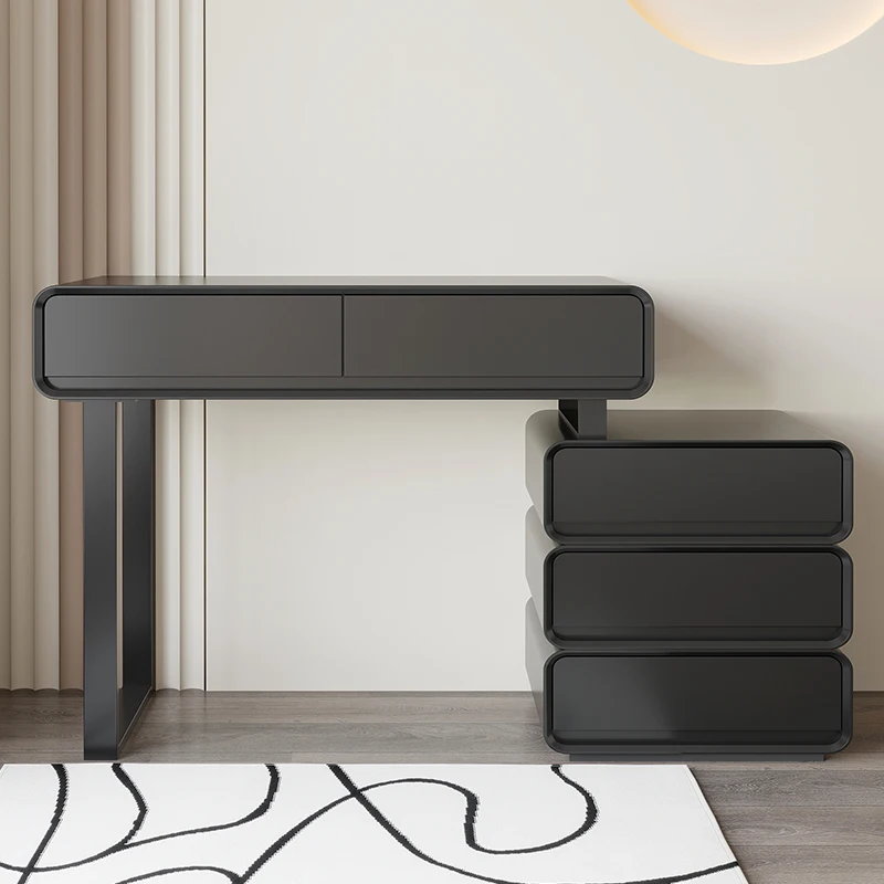 Черный туалетный столик для макияжа девочек комод подставка ящик зеркало