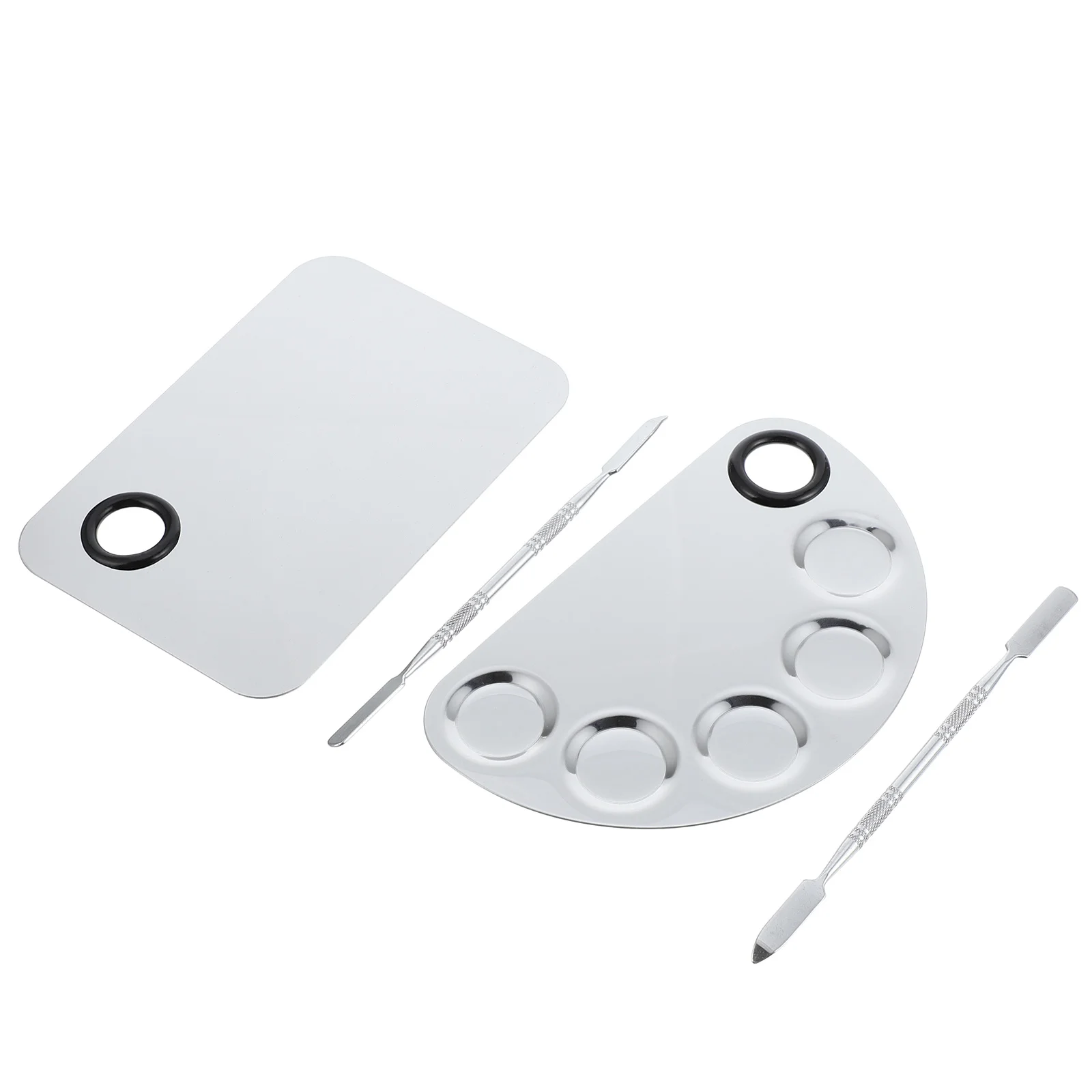 

Makeup Nail Mixingpalettescolorplate Spatula Forartist Kit Polish Toolspatulas Metal Ring Watercolor Mix Manicure Tray Nails