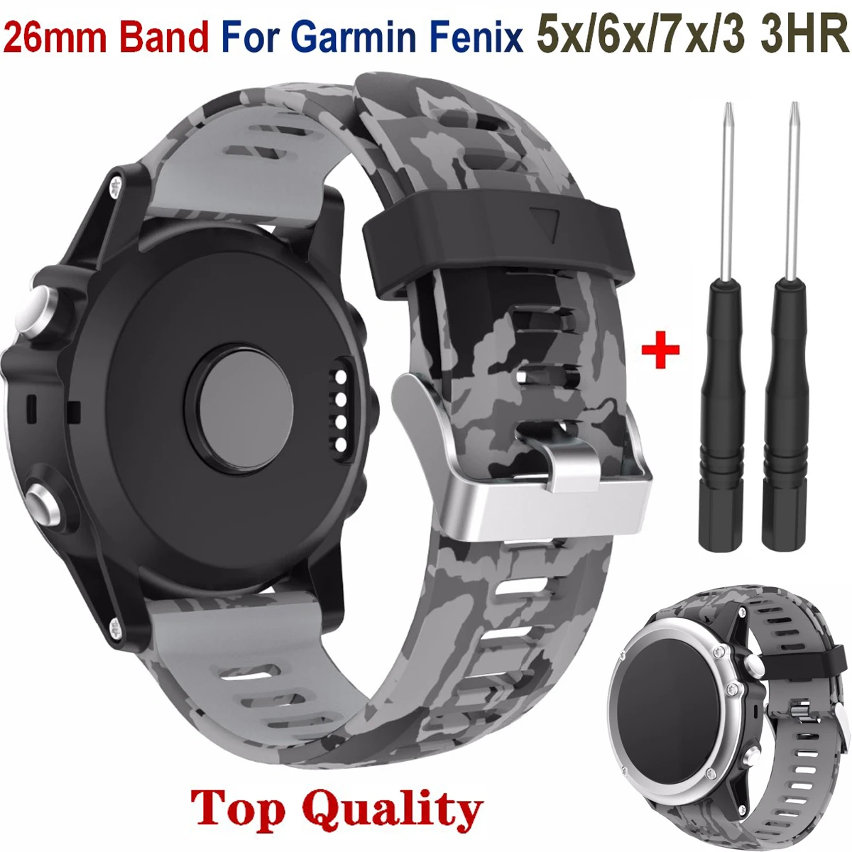 Newest Silicone Watchband Strap for Garmin Fenix 5X/Fenix 6X/Fenix 7X Watch Band 26mm Wrist Fenix7x 3 3HR Bracelet | Электроника