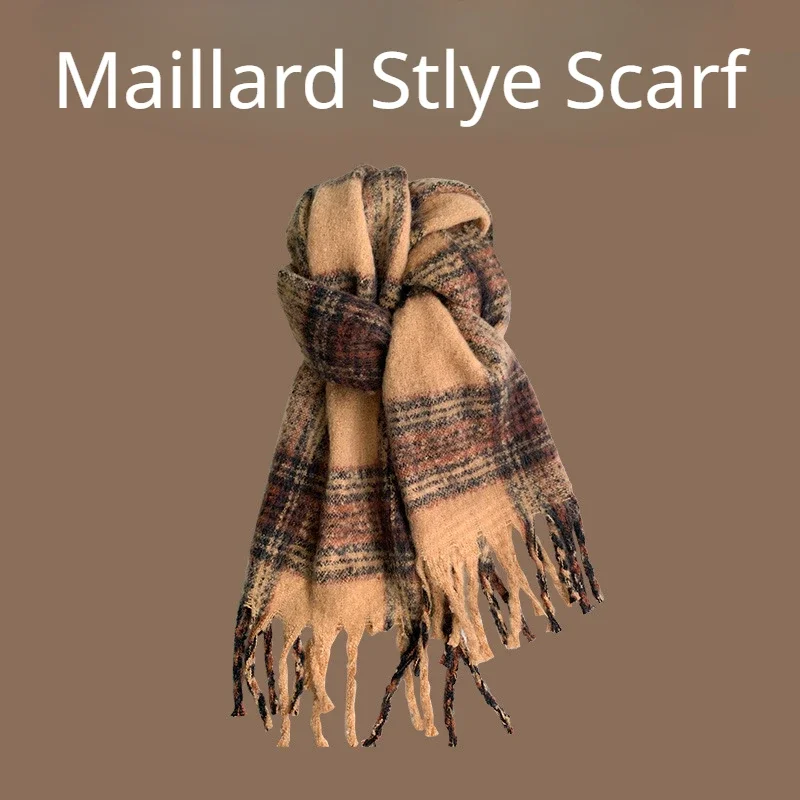 

New 2023 Women Scarf Autumn Winter Vintage Houndstooth Scarve Pashmina Mujer Femme Foulard Bufanda Wrap Shawls Unisex Men Pareo