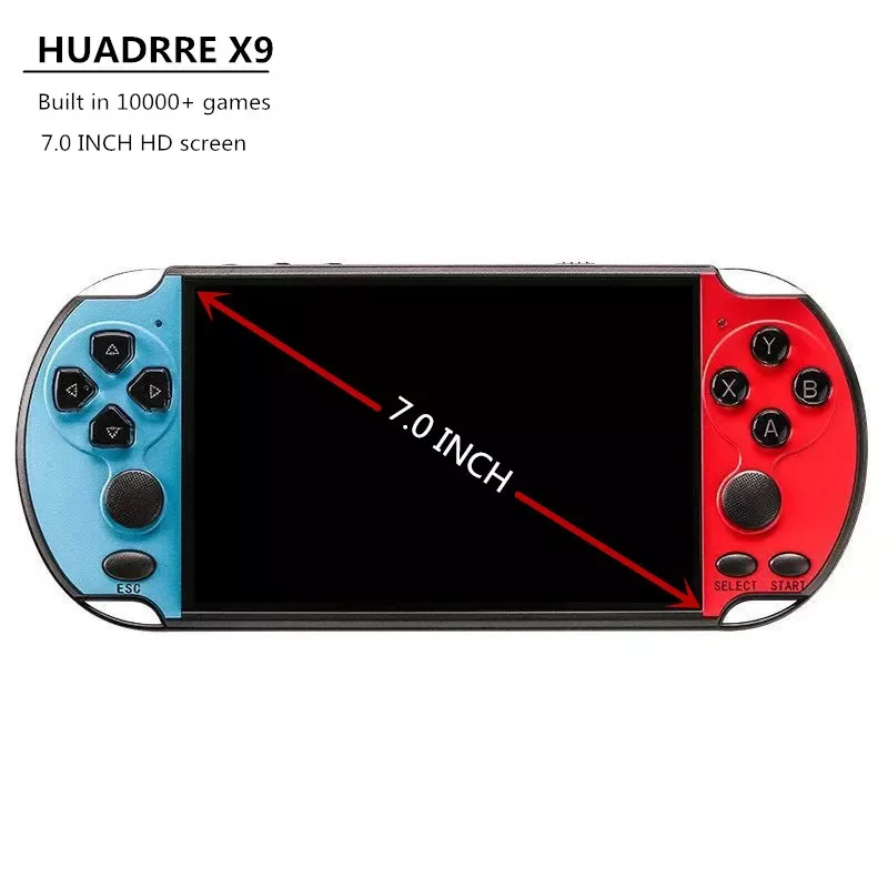 

HUADRRE X12 Handheld Game Player 7.0 inch big HD screen 16G ROM Built in 10000+ games MP5 Camera Movies Video game console