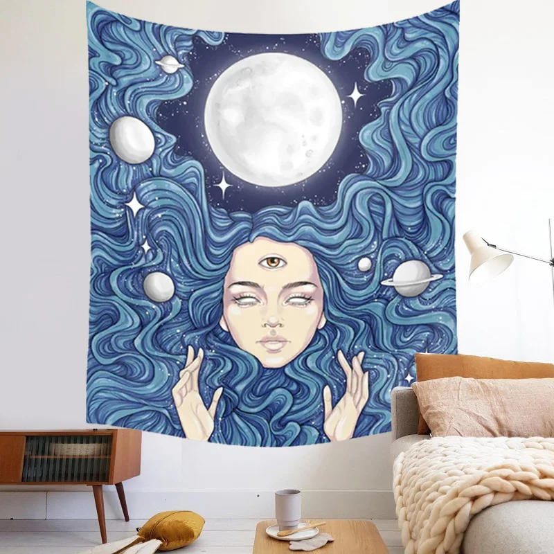 

Tarot Tapestry Boho Tapestry Wall Hanging Moon Phase Magic Hand Tapestries Bedroom Decor Bedspread Cover Sun Moon Wall Decor