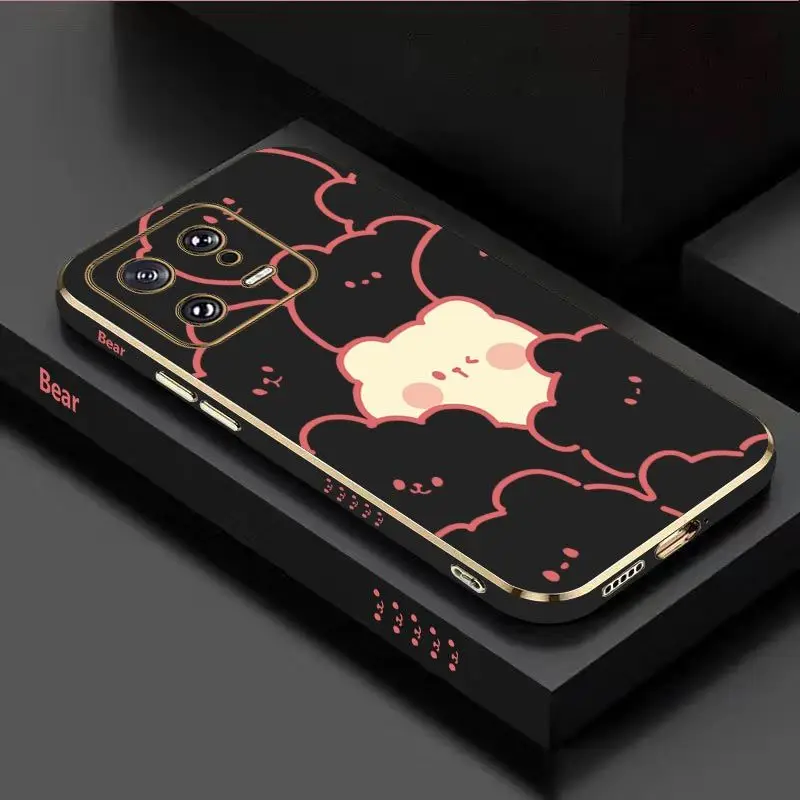 Stacking Bear Luxury Plating Phone Case For Xiaomi Mi 13 12S Ultra 13 Pro 11T Ultra 12 12T 11 11 Lite 10 10T Cover